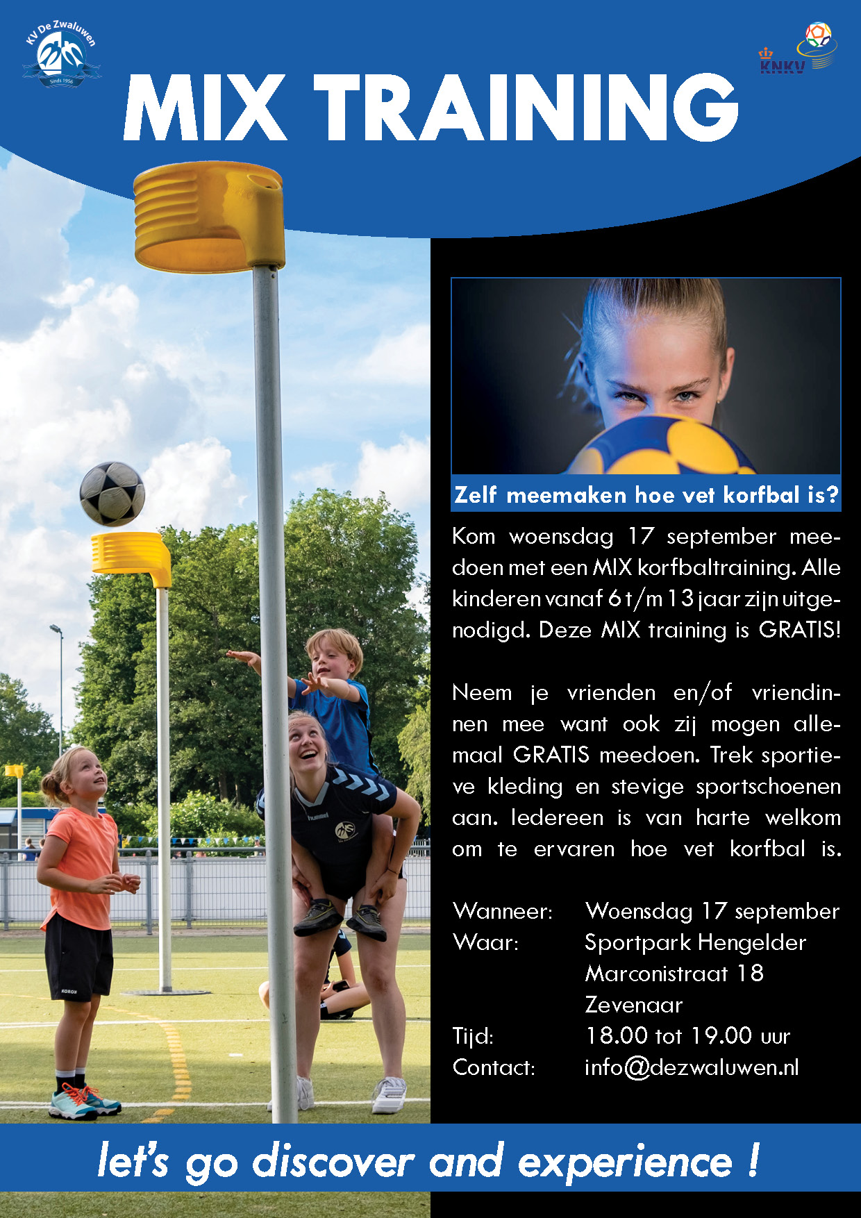 Proeftraining voor kinderen uit groep 3 t/m 8
