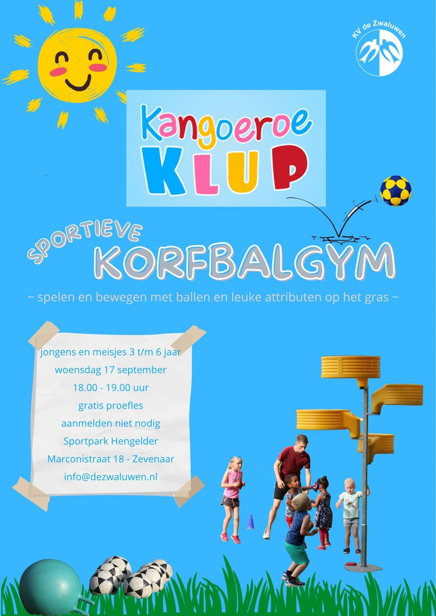 Sportieve korfbalgym voor kinderen uit groep 1& 2